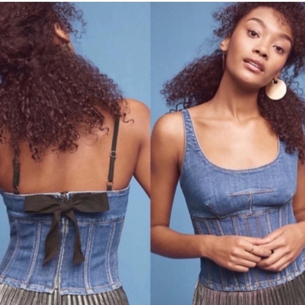 Mauve Anthropologie new jean top can be adjusted